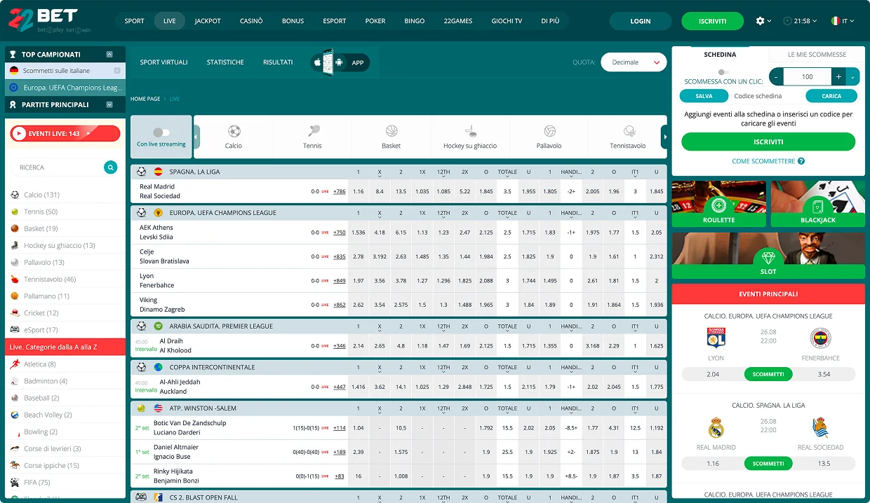 22Bet Bookmaker online